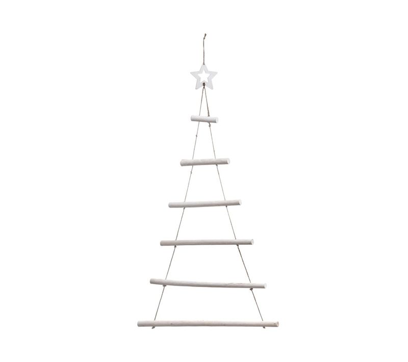 Décoration à Suspendre Sapin Mural En Bois H 95 Cm
