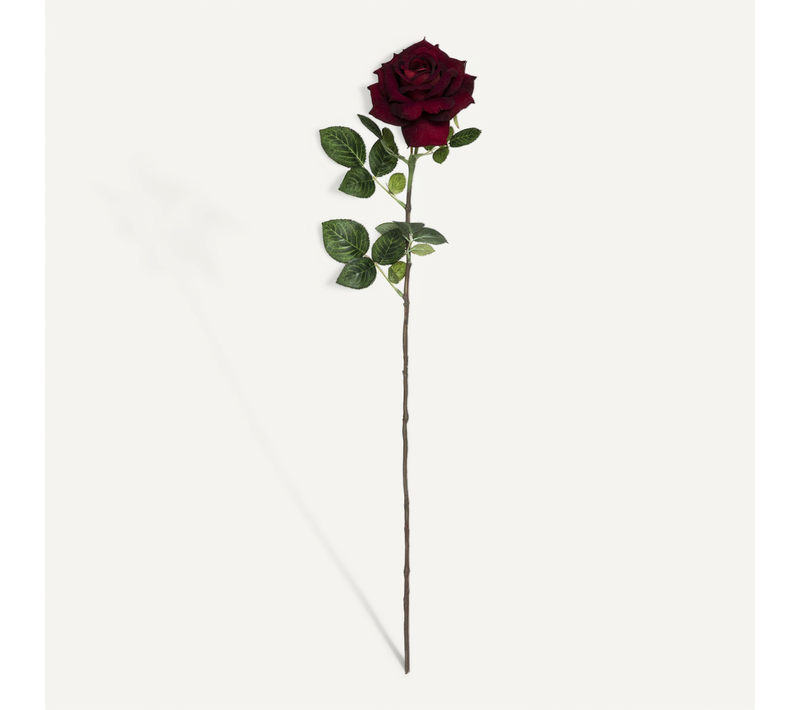 Fleur Artificielle Tige De Rose Velours H 83 Cm