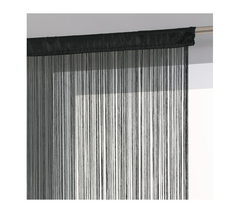 Rideau Fil Noir 90 X 200 Cm Densité Optimale