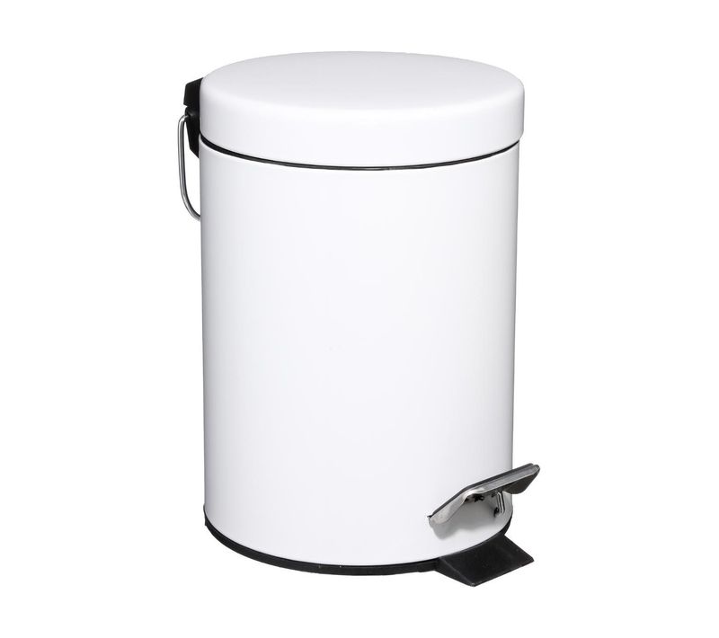 Poubelle De Salle De Bain En Métal Blanc 3 L