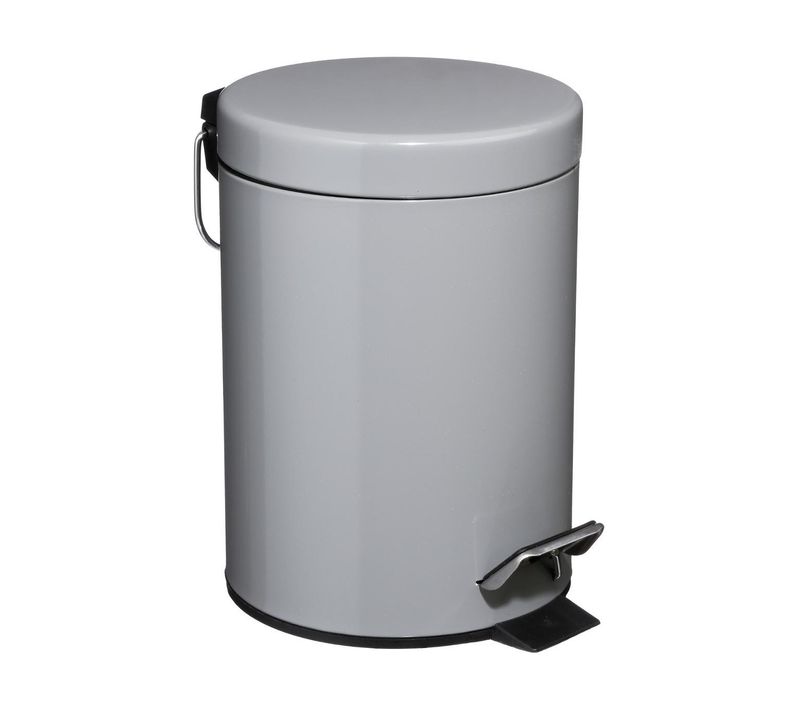Poubelle De Salle De Bain En Métal Gris 3 L