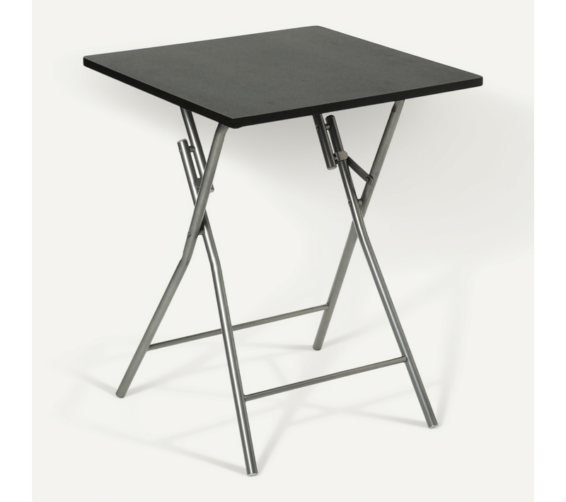 Table D'appoint Pliante En Bois Et Métal Noir H 75 Cm