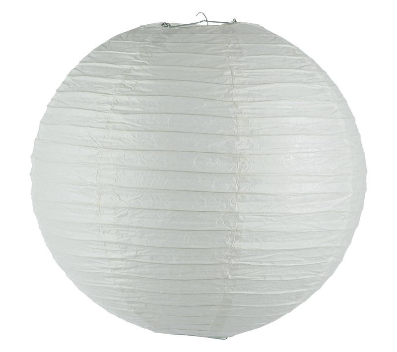 Lanterne Boule - Papier Et Métal - Blanc - D45 Cm