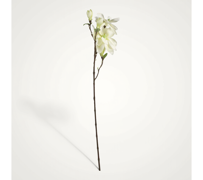 Plante Artificielle Tige Magnolia Blanc H 79 Cm