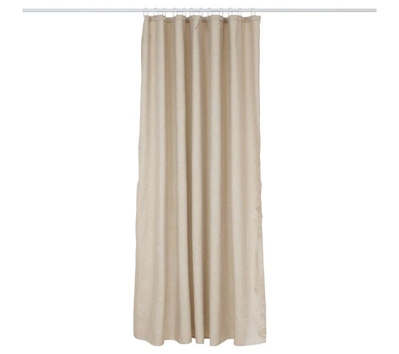 Rideau De Douche L180cm Beige Effet Lin