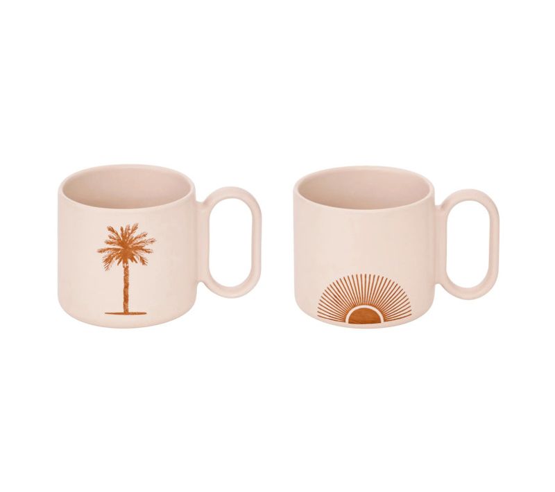 Coffret 2 Mugs "sunshine" 36cl Beige