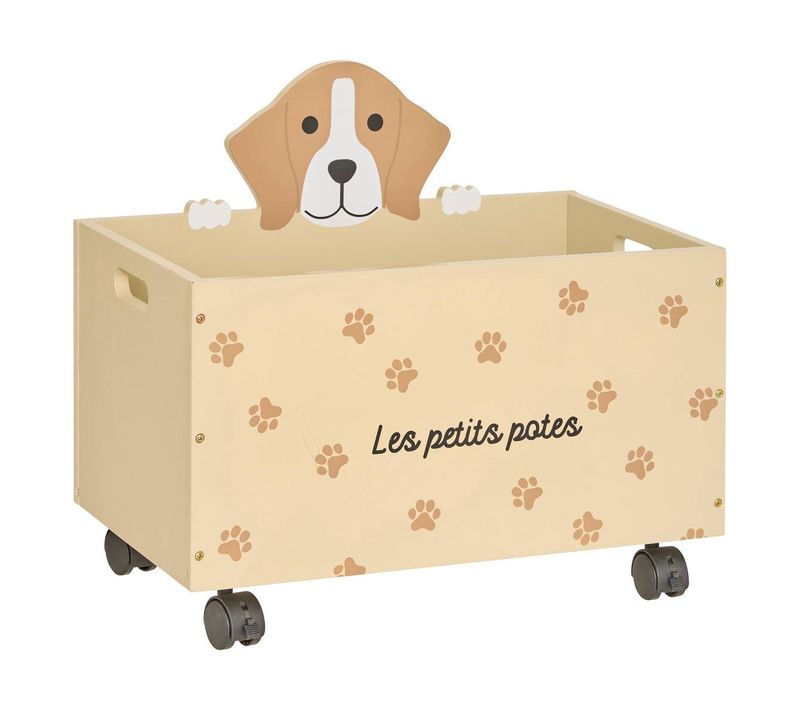 Coffre De Rangement Enfant Scott Beige 48x42cm