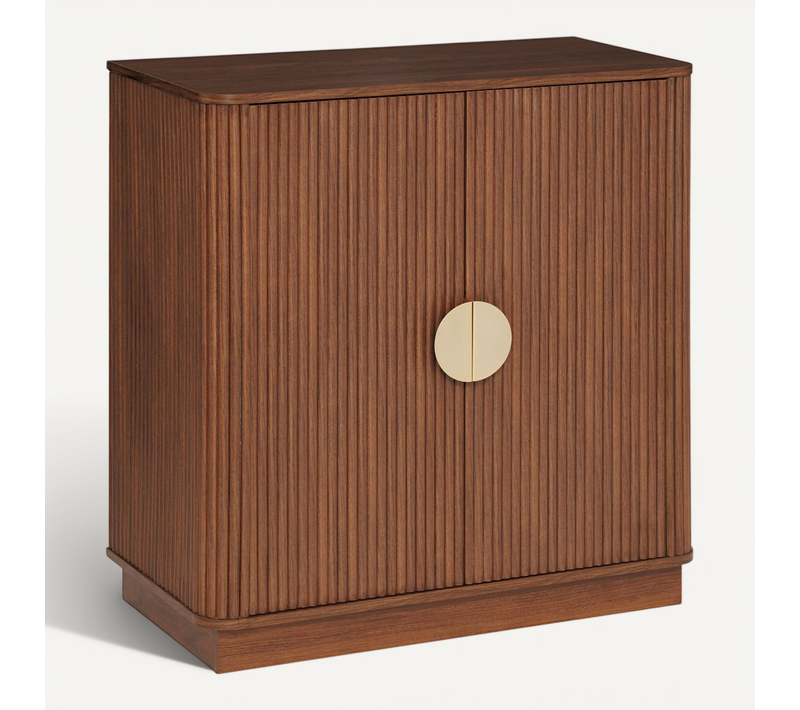 Buffet 2 Portes Effet Noyer Wany - Marron