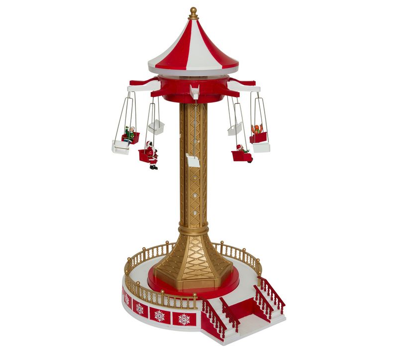 Village De Noël Lumineux, Musical Et Animé Manège Parachutes