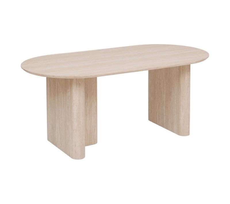 Table à Manger 180 X 90 Cm Anaya Mdf Effet Travertin Atmosphera