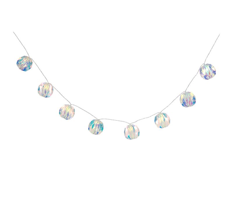 Guirlande Lumineuse Boules Irisées 10 LED Blanc Chaud L 165 Cm