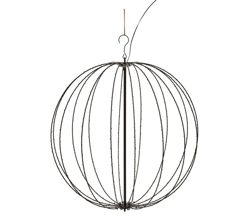 Déco Lumineuse Boule à Suspendre En Métal 256 LED Blanc Chaud D 40 Cm