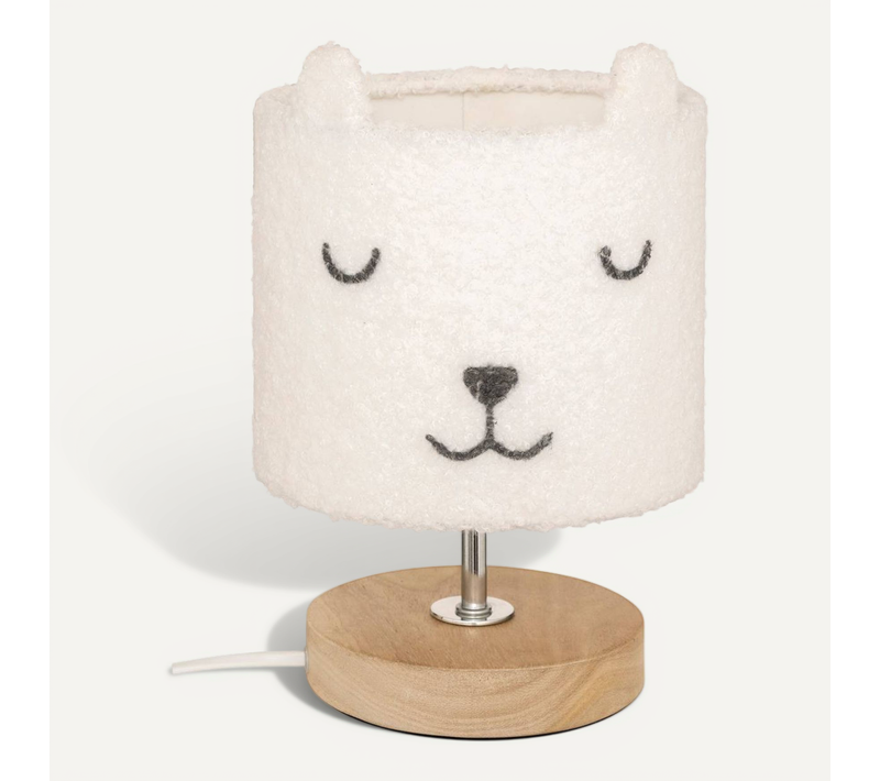 Lampe Droite Bouclette Toxey H.22cm Blanc
