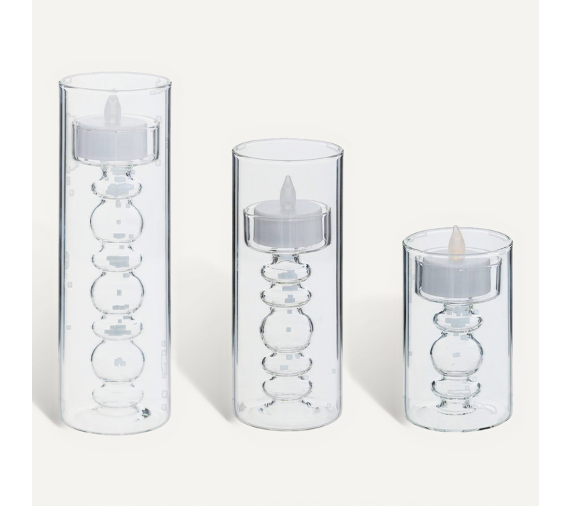 Bougie LED Lena Transparent 6x6cm
