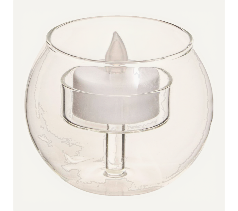 Bougie LED Ronde Bola D.8cm Verre Transparent