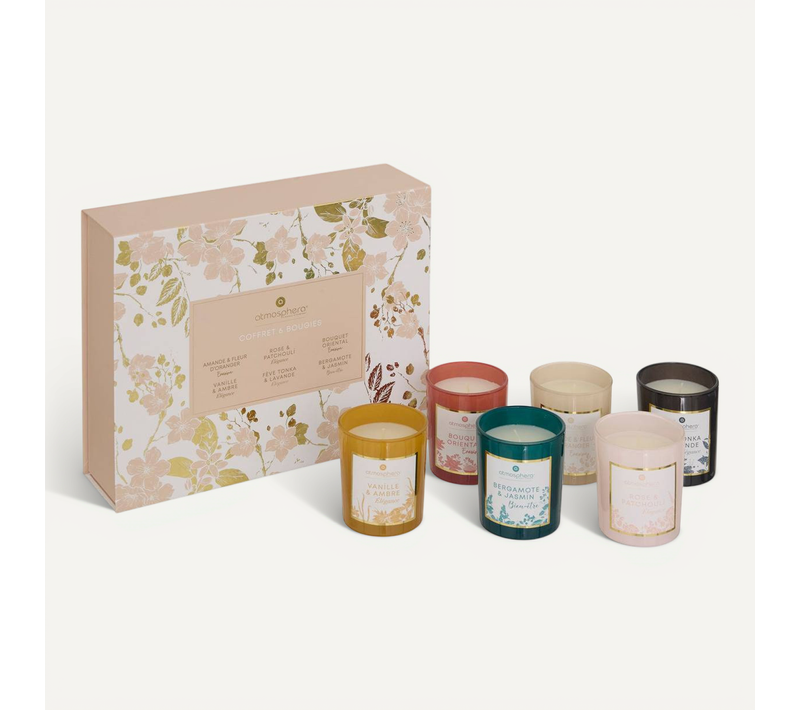 Coffret 6 Bougies Parfumées Maël Pot Verre