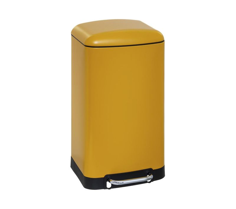 Poubelle 30 Litres En Métal Jaune Ouverture à Pédale