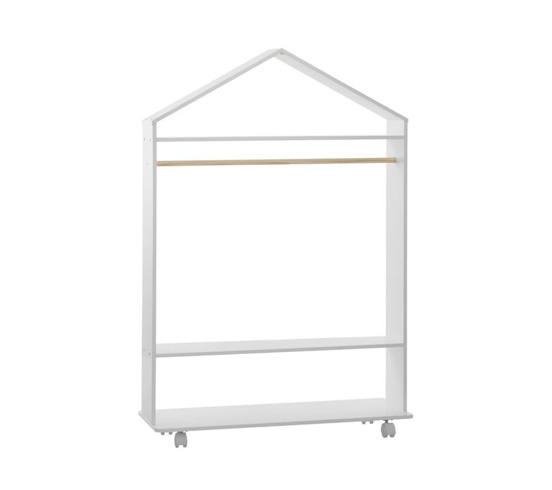 Meuble Enfant Etagère Et Penderie à Roulettes H 120 Cm
