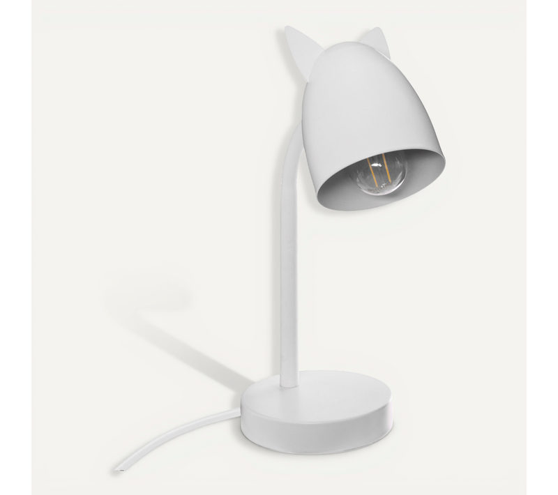 Lampe À Poser À Oreilles H.31cm Métal Blanc