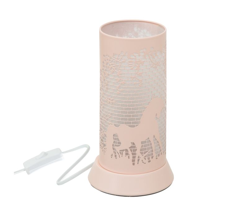 Lampe Enfant "décor" - Métal - Rose H21 Cm
