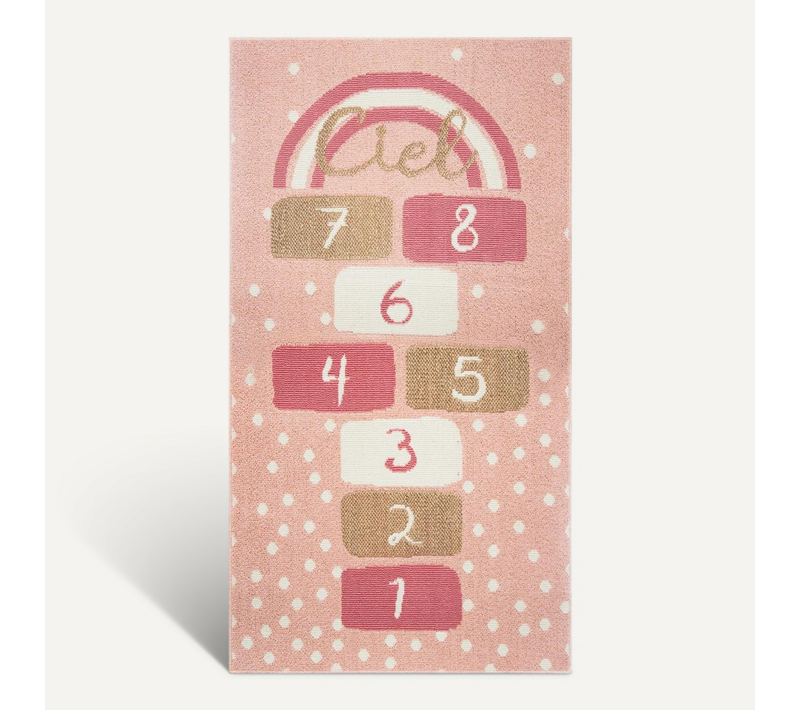 Tapis Enfant Marelle Rose 80 X 150 Cm