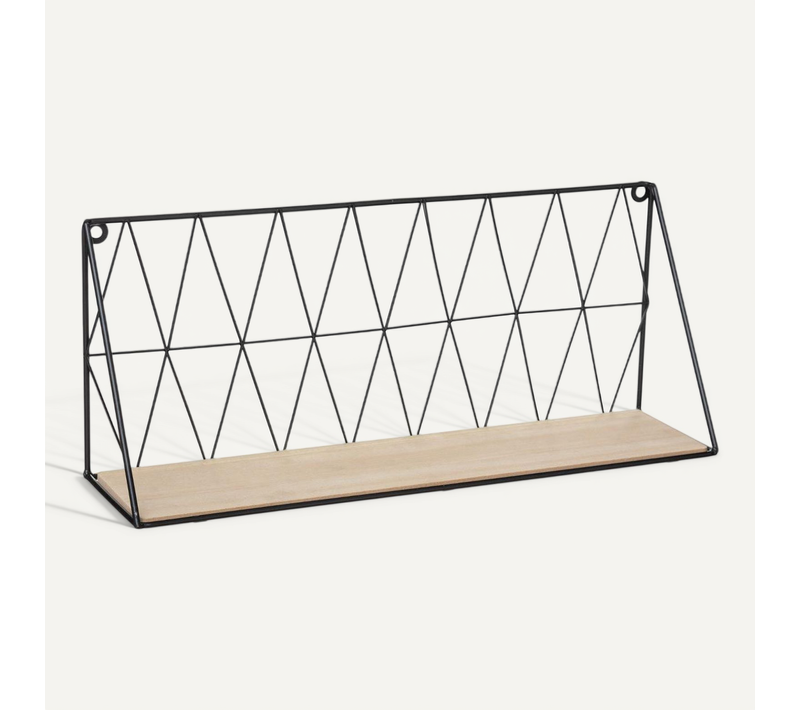 Etagère Murale En Métal Filaire Noir 48 X 20 Cm