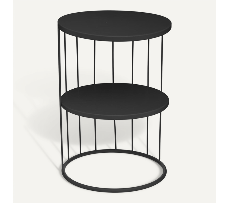 Table D'appoint Design Et Originale En Métal Noir H 52 Cm