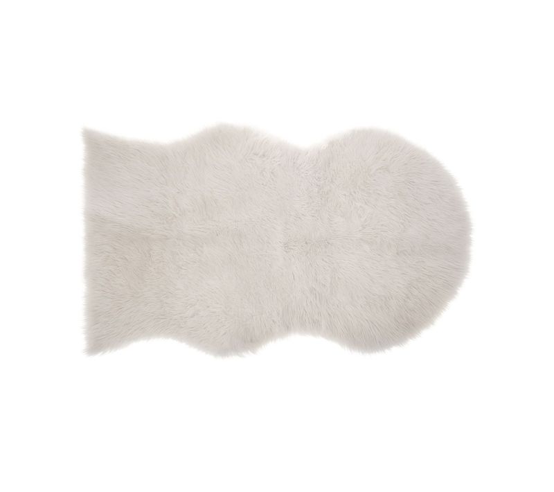 Tapis Décoratif Fourrure Ivoire 90 X 150 Cm