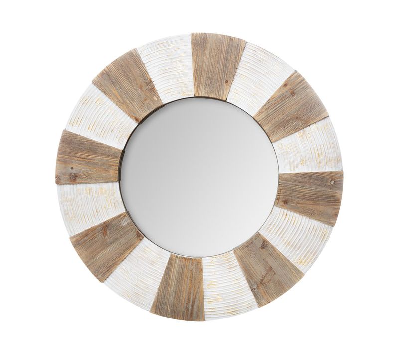 Grand Miroir Mural En Bois Effet Vieilli Avec Relief D 90 Cm