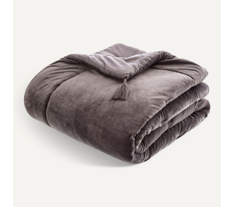 Edredon Couverture En Velours Gris 80 X 180 Cm