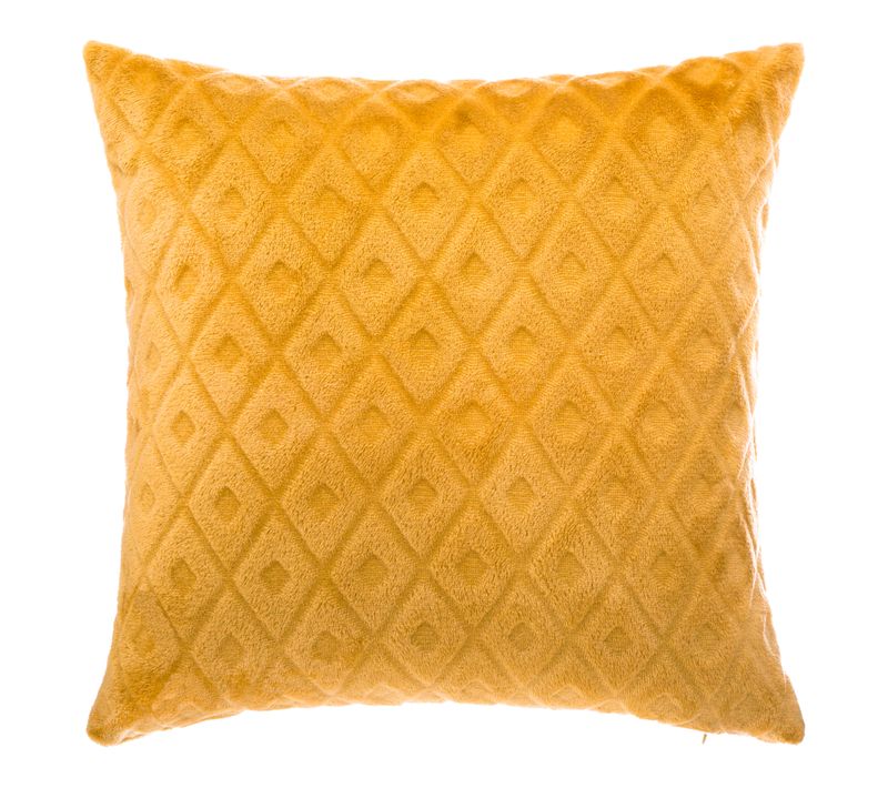 Coussin Déhoussable Ocre Motif En Relief 40 X 40 Cm