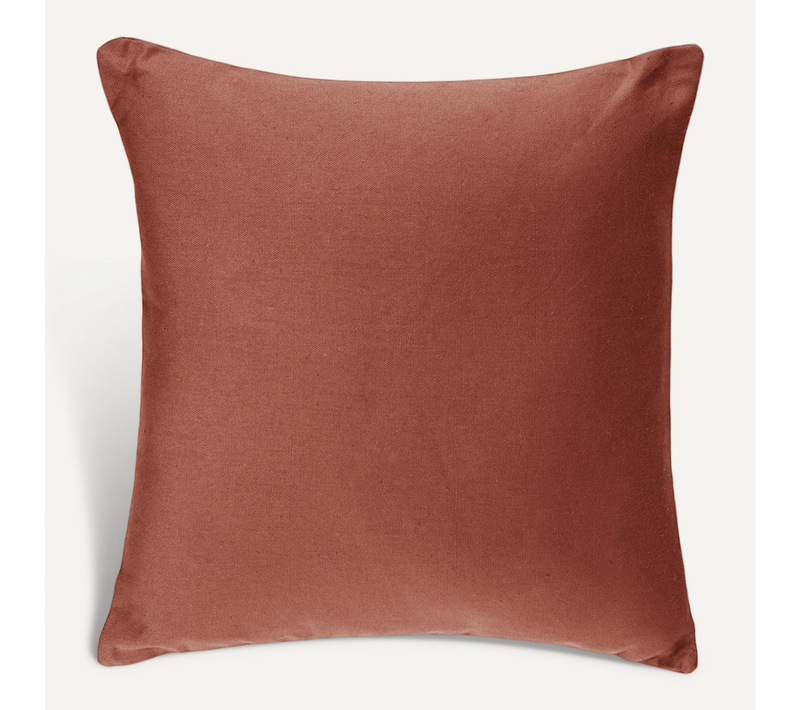 Coussin Déhoussable En Coton Terracotta 38 X 38 Cm