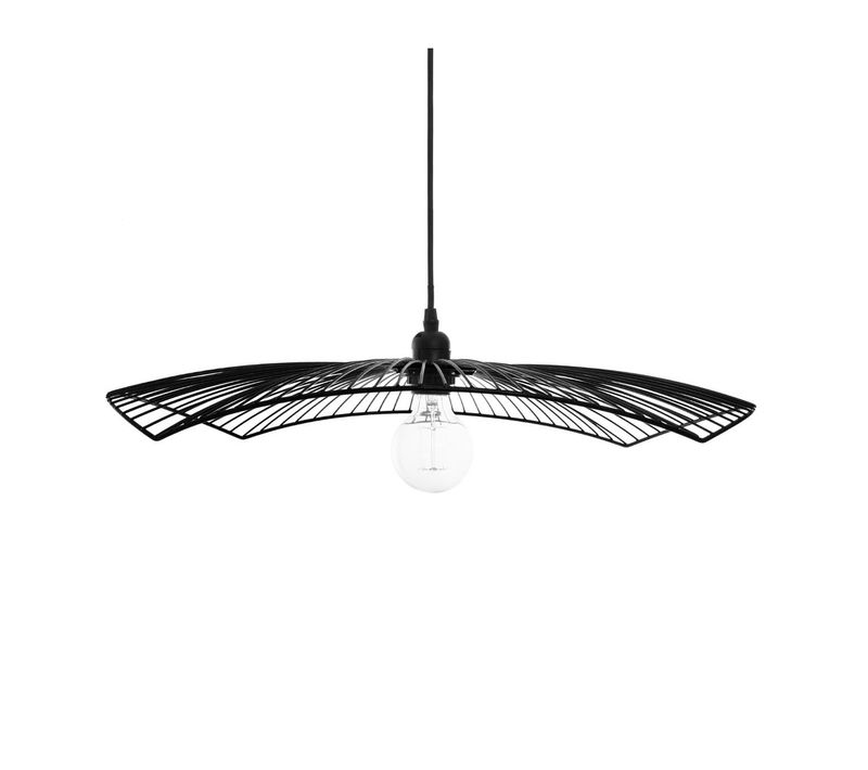 Luminaire Suspension En Métal Filaire Noir D 58 Cm