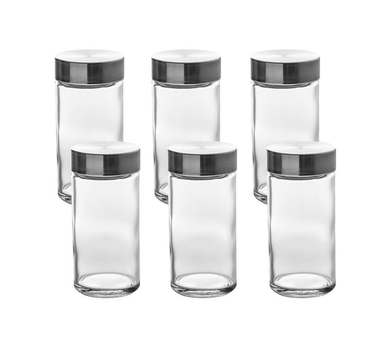 Lot De 6 Pots à Épices Avec Saupoudreur 80 Ml
