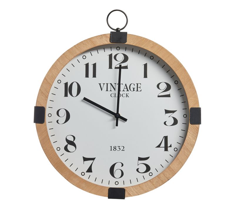Pendule Murale En Bois Forme Gousset D 38 Cm