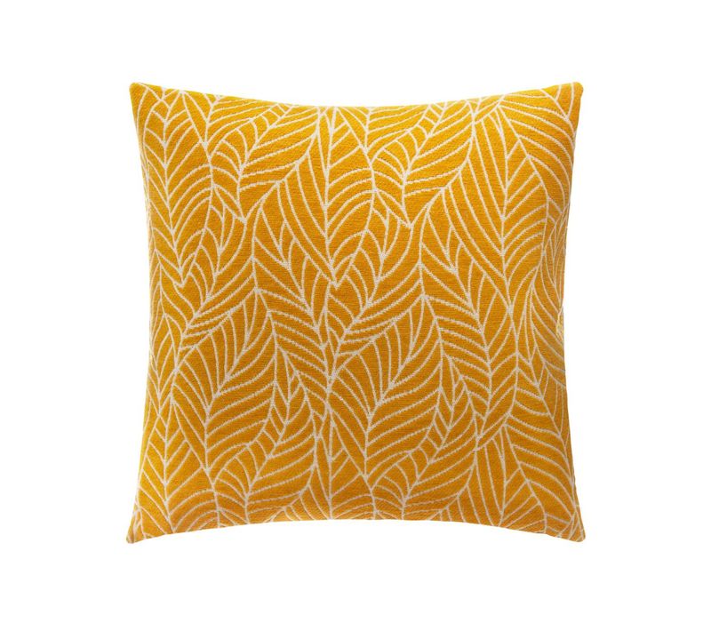 Housse de coussin 40x40 cm FEUILLE Ocre