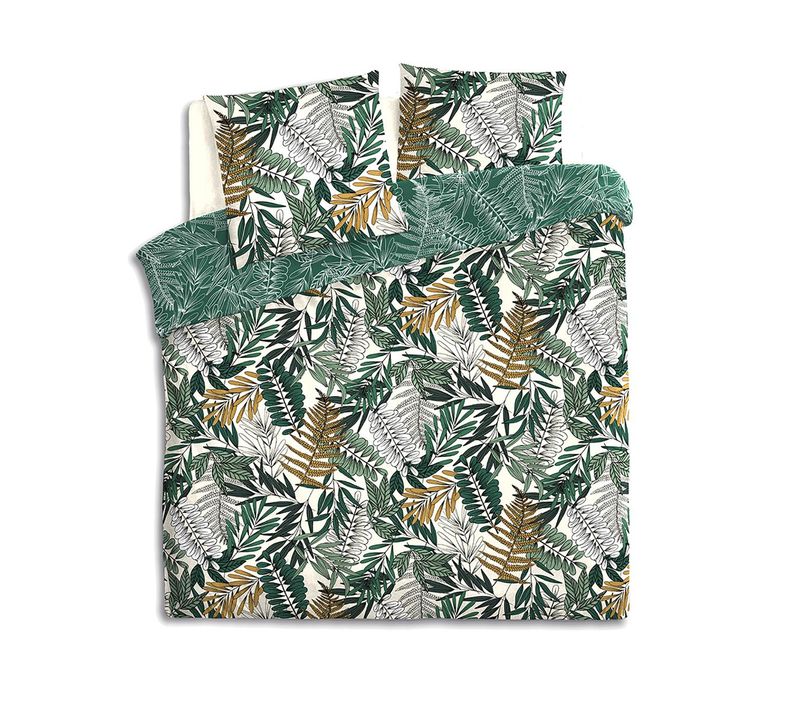 Parure De Lit 2 Personnes 240 X 220 Cm Housse De Couette Avec 2 Taies Imprimé Tropik