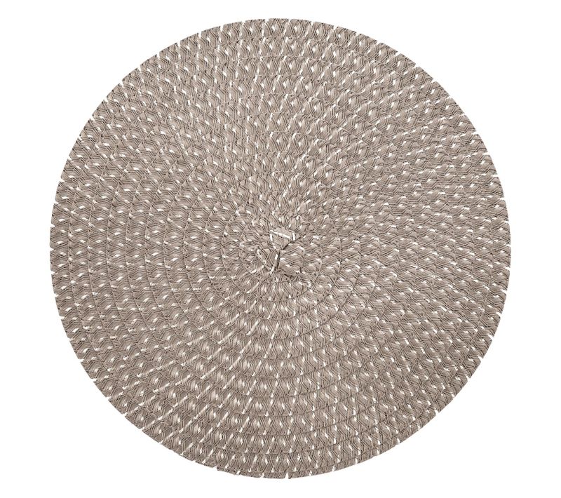 Set De Table Design Tressé Irise - Diam. 38 Cm - Gris