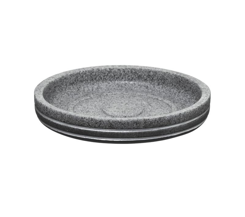 Porte-savon En Résine Gris Effet Pierre
