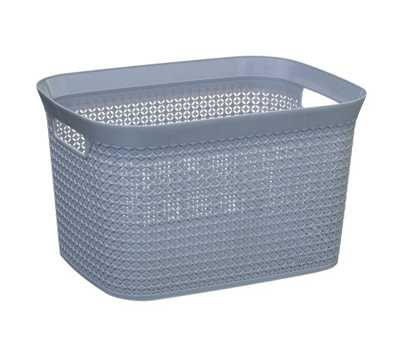 Panier à Linge 25l Gris 2 Poignées Intégrées L 41.6 X L 31.6 X H 25.9 Cm