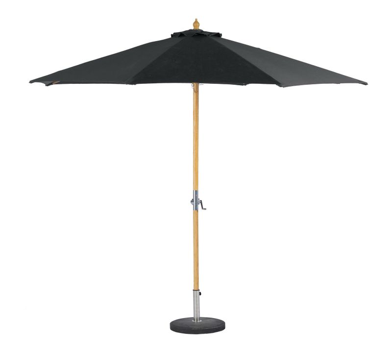 Parasol Droit Rond En Bambou Tinaei - Diam. 300 Cm - Gris Ardoise