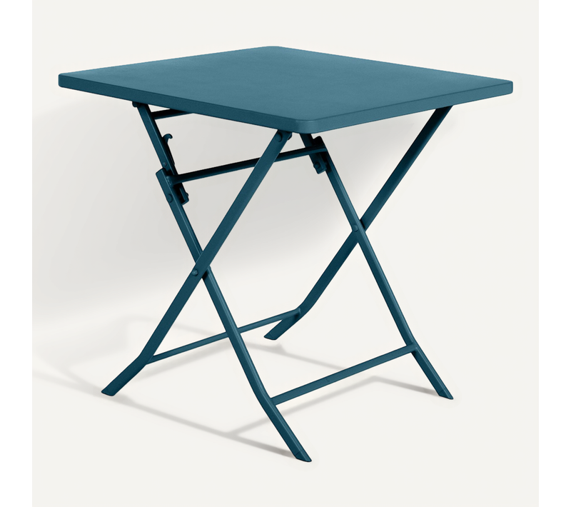Table De Jardin Pliante Carrée Greensboro - 2 Places - Bleu Canard