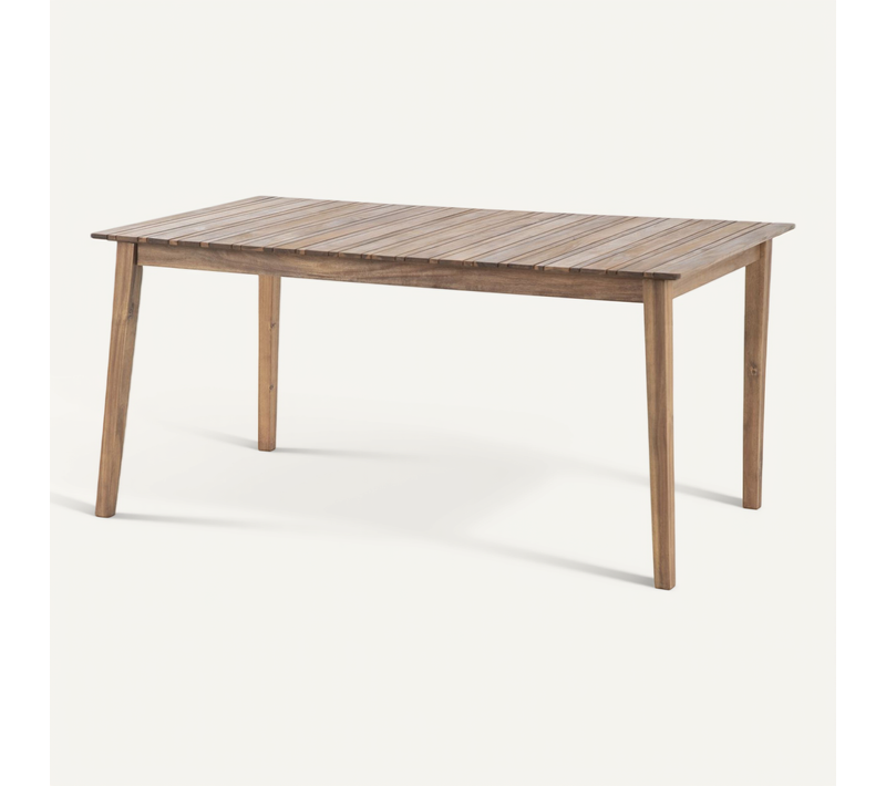 Table De Jardin En Bois 6 Personnes - L. 160 X H. 75 Cm - Beige