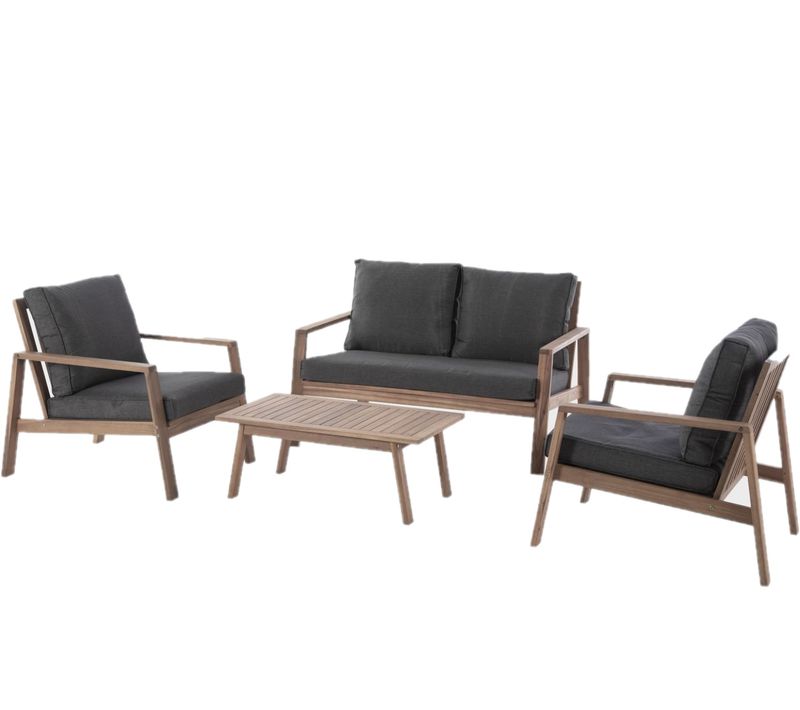 Salon De Jardin En Bois Tiwi - 4 Personnes - Beige