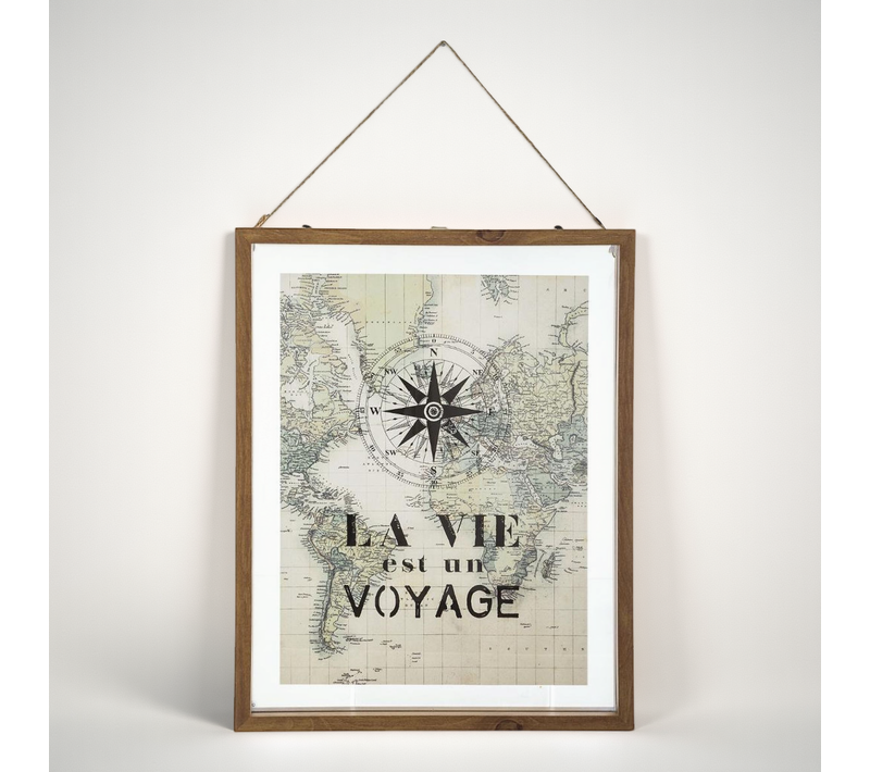 Cadre Décoratif La Vie Est Un Voyage 38 X 48 Cm