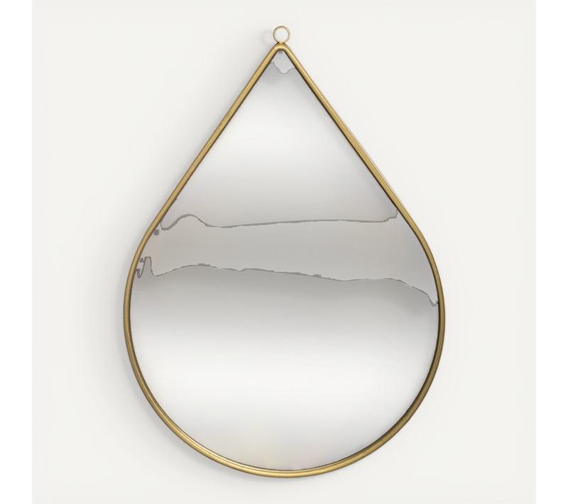 Miroir Mural En Métal En Forme De Goutte 21 X 29 Cm