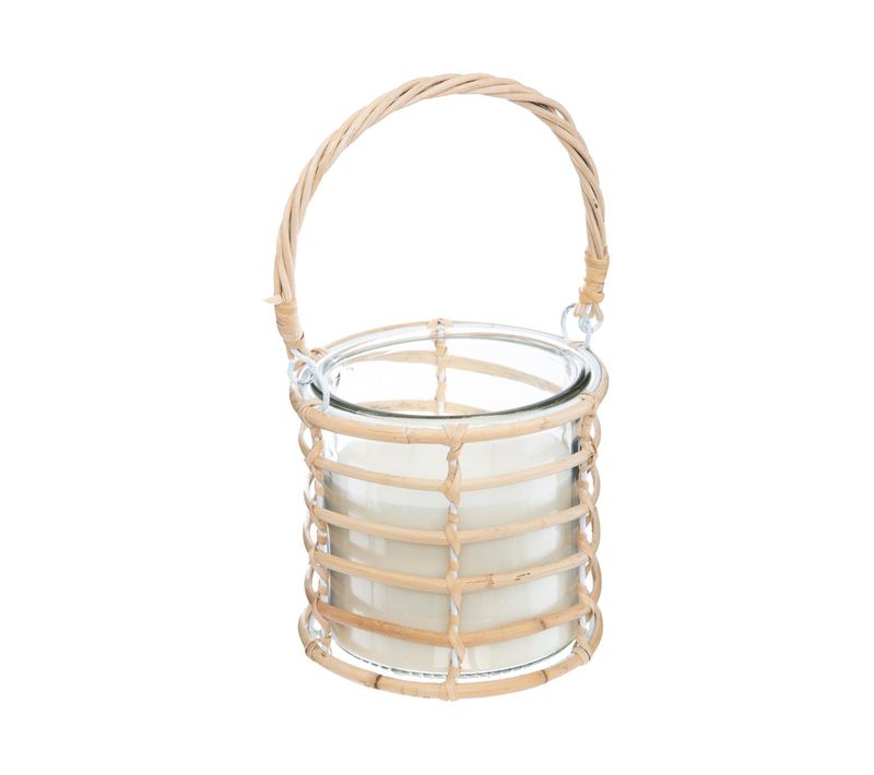 Bougie Parfumée Citronnelle En Verre Et Rotin 430 G