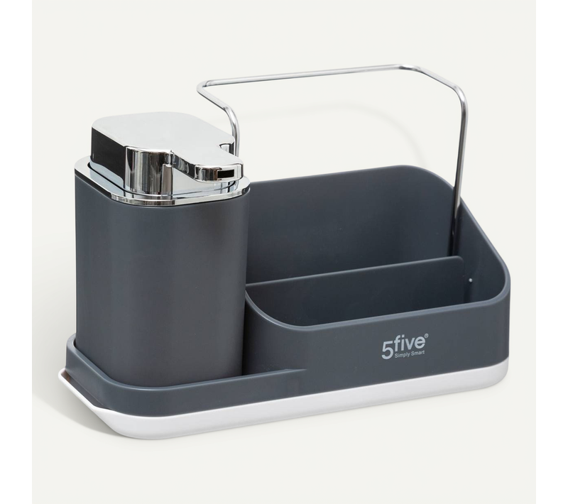 Organiseur Évier Avec Distributeur 300ml Gris Néo