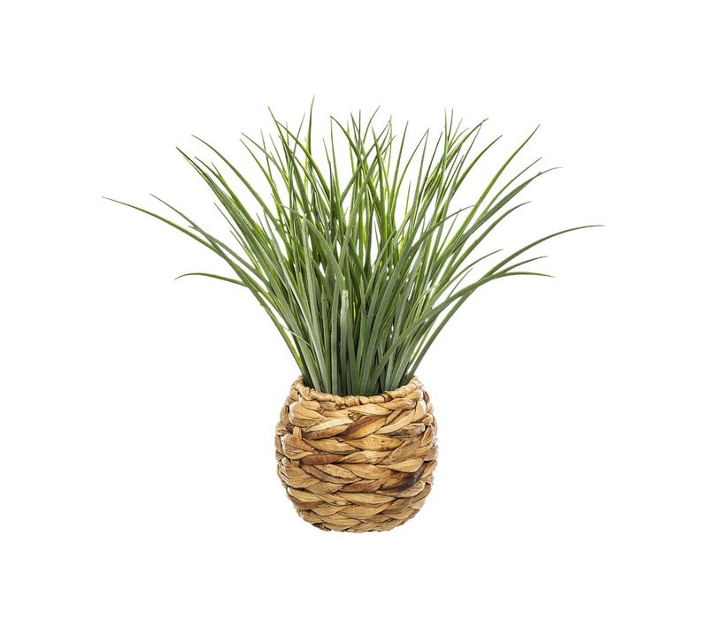Herbe Pot Tressé H46 Marron