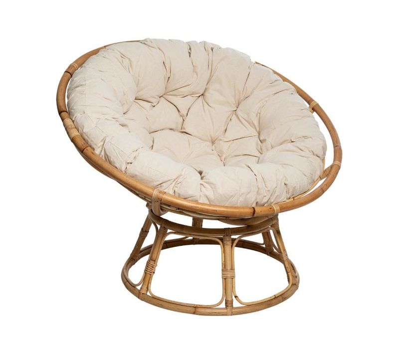 Fauteuil En Rotin Style Loveuse Et Coussin En Coton H 80 Cm